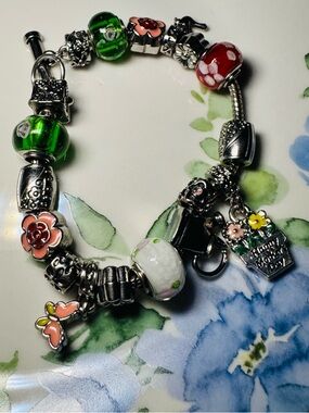 For Mom ♥️ Willabee & Ward Month of May Charms Bracelet w/Enamel and Glass Beads